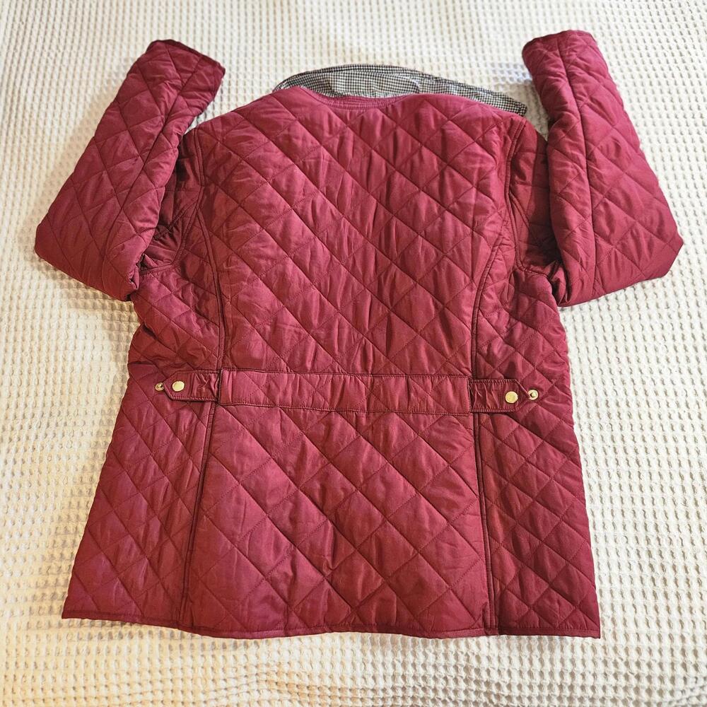 New Crown & Ivy Women's XXL Quilted Barn Jacket Icon Cranberry Crimson NWT - Picture 11 of 12